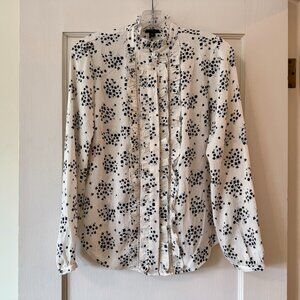 Ann Taylor | Bouquet Ruffled Button Down Blouse XS